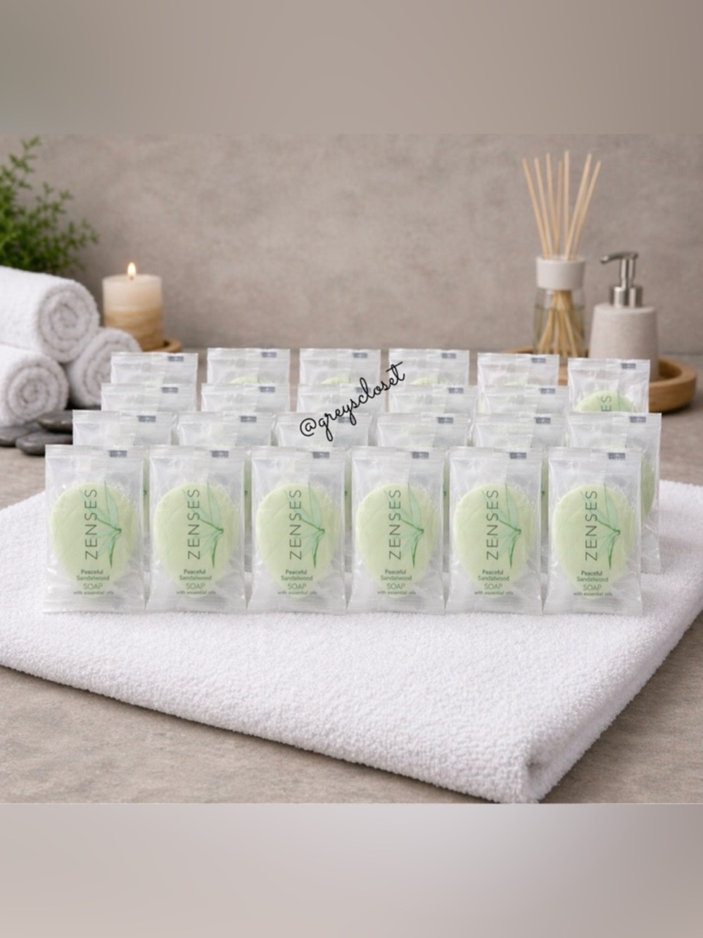 (1 Doz) ZENSES 🌿 Peaceful Sandalwood Soap Set w/ESSENTIAL OILS